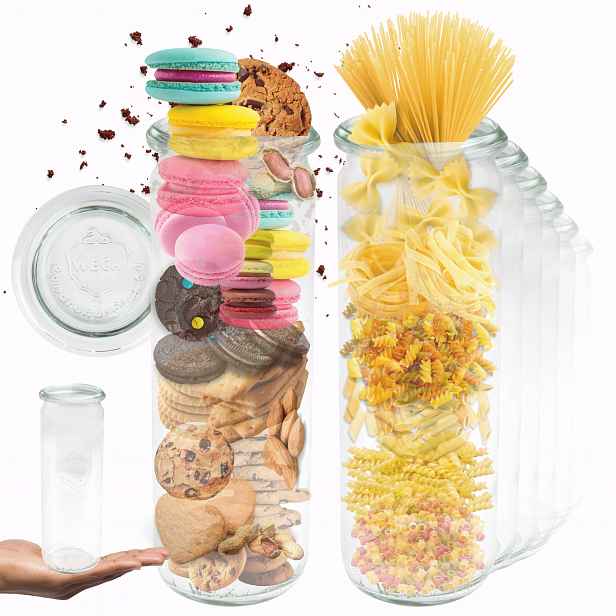 Sklenice Weck 600 ml sklenice Cylinder skleněná víka 6 Ks