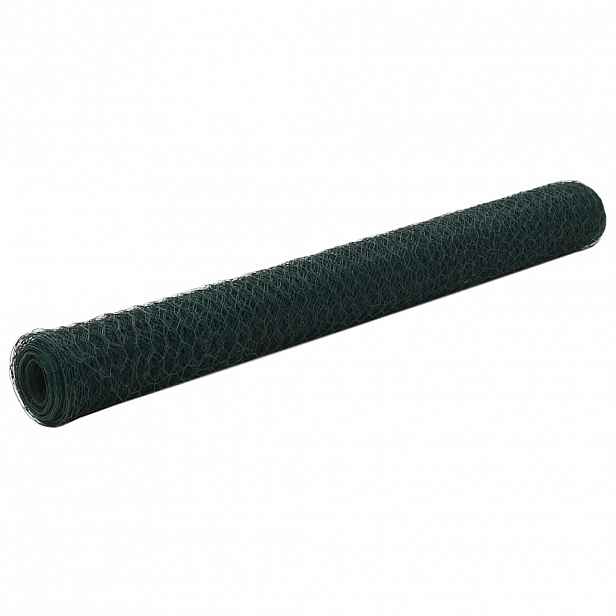 vidaXL Pletivo ke kurníku ocel PVC vrstva 25 x 1,2 m zelené