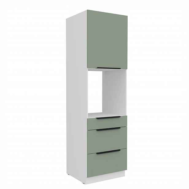 Vysoká skříňka pro vestavnou troubu Aria 60 DPS-210 3S 1F - Premium Box Barva korpusu: Bílá, Barva dvířek: SA - Aquamarine AFM