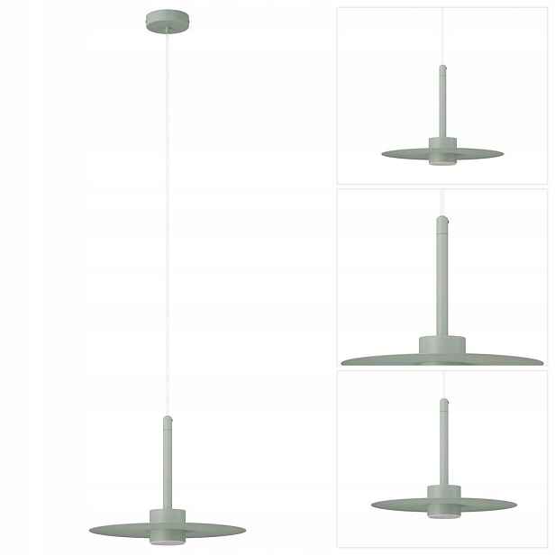 Zelená závěsná lampa Charlie s nastavitelnou formou v jídelně Sigma Lighting