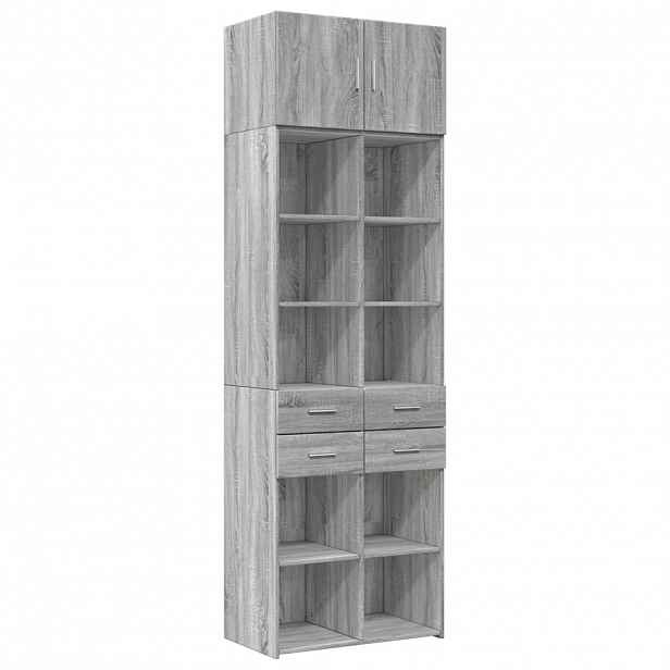 vidaXL Úzká úložná šedá sonoma 70x42,5x225 cm kompozitní dřevo