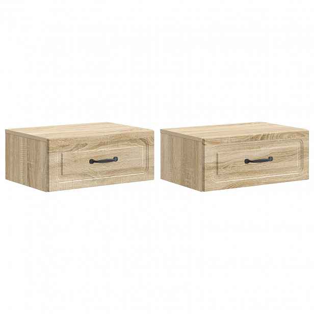 vidaXL Nástěnný noční stolek 2 ks Dub sonoma 49 x 34,5 x 20 cm