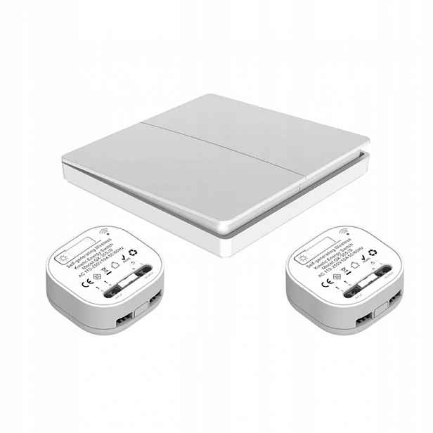 Bezdrátový dvojitý spínač se 2 rádiovými přijímačemi pro světlo