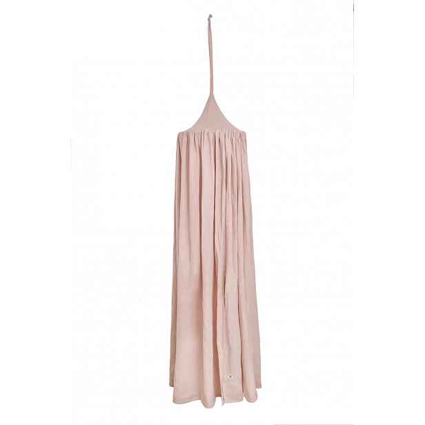 Bellamy Růžový lněný baldachýn nad postýlku DUSTY PINK