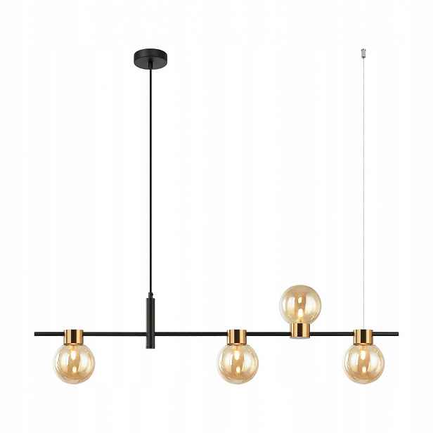 Bletter Závěsná lampa Černá Jantarová Moderní Podélná 4xG9 25W IP20