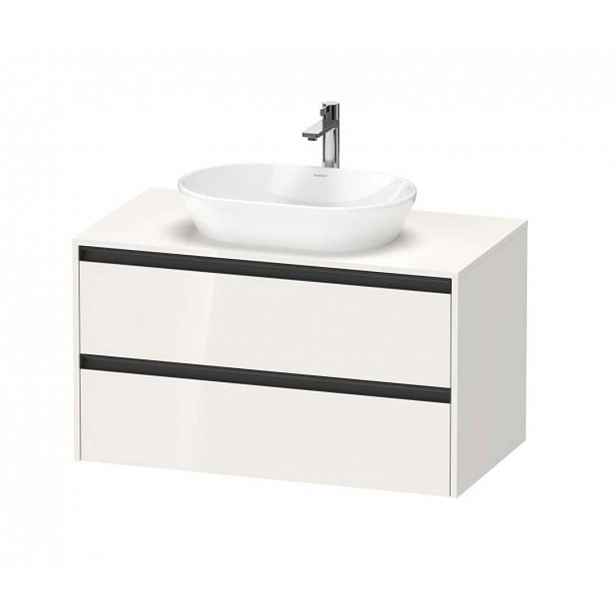 Duravit Ketho.2 - Umyvadlová skříňka s výřezem 57x100x55 cm, 2 zásuvky, lesklá bílá K24896022220000