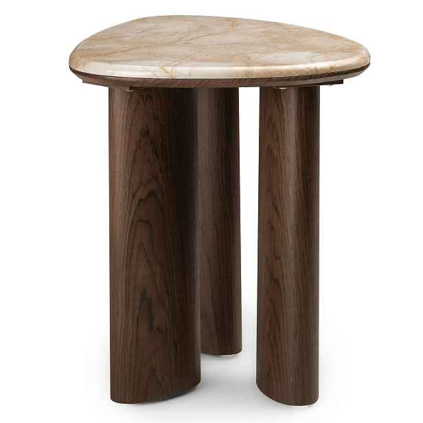 Hector Odkládací stolek Essence 44 cm ořech tmavý/mramor