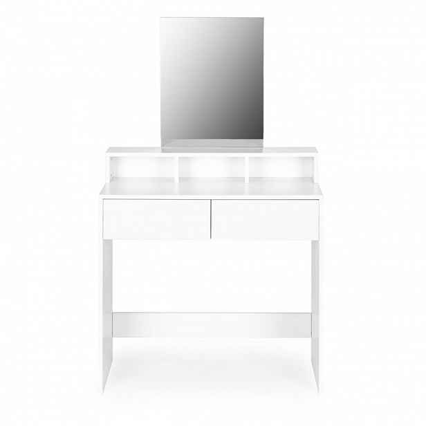 Toaletní Stolek Modernhome Se Zrcadlem 40X53 CM Bílé Moderní Dřevo