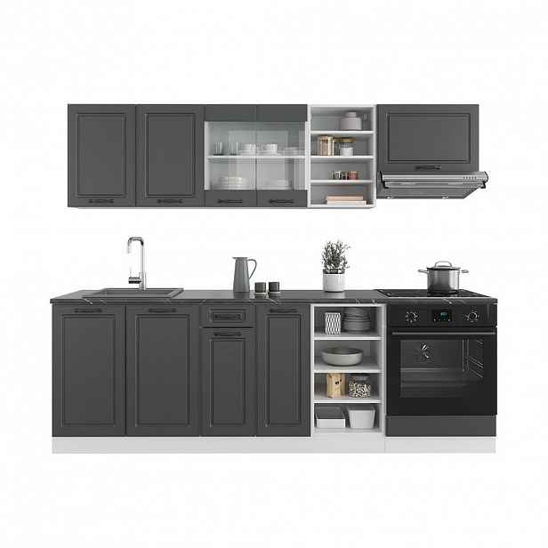 Vicco KUCHYŇSKÝ KOUT R-Line Antracitový venkovský dům/bílá 240 cm , PD Antracit