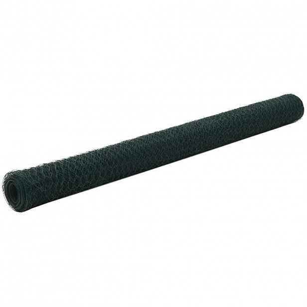 vidaXL Pletivo ke kurníku ocel PVC vrstva 25 x 1,5 m zelené