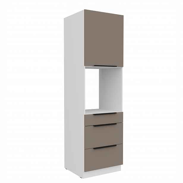 Vysoká skříňka pro vestavnou troubu Aria 60 DPS-210 3S 1F - Premium Box Barva korpusu: Bílá, Barva dvířek: TA - Sandgrau AFM