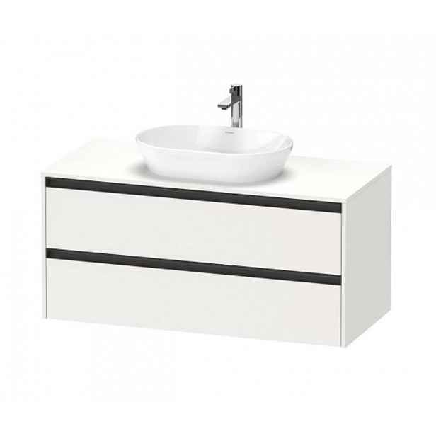 Duravit Ketho.2 - Umyvadlová skříňka s výřezem 57x120x55 cm, 2 zásuvky, matná bílá K24897018180000