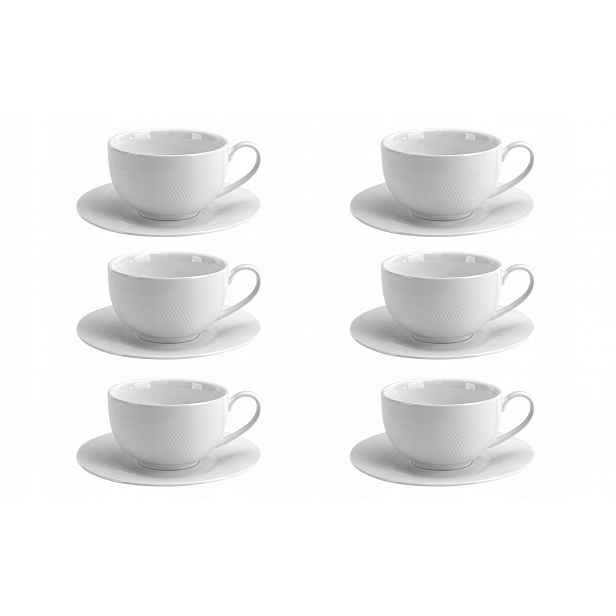 Sada 6 šálků 250 ml podšálky Diamond