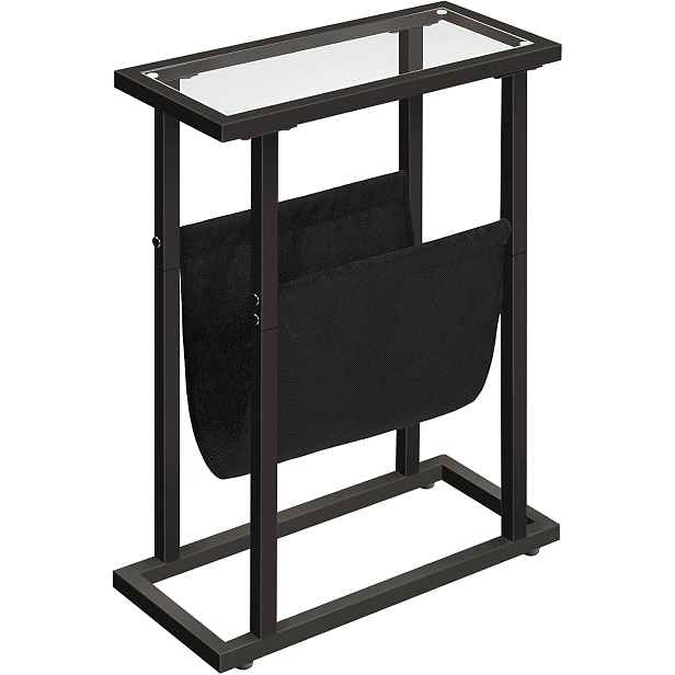 VASAGLE Odkládací stolek Fido 40 cm černý/čirý