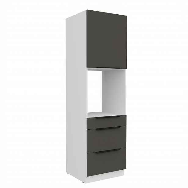 Vysoká skříňka pro vestavnou troubu Aria 60 DPS-210 3S 1F - Premium Box Barva korpusu: Bílá, Barva dvířek: GR - Graphite AFM