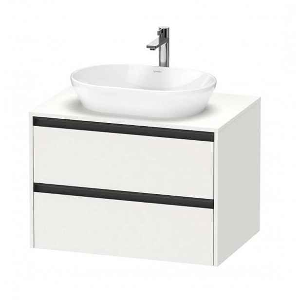 Duravit Ketho.2 - Umyvadlová skříňka s výřezem 57x80x55 cm, 2 zásuvky, matná bílá K24895018180000