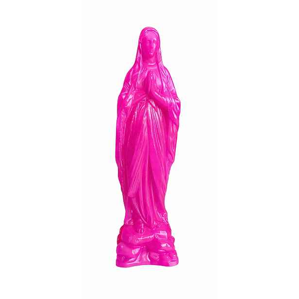 Figurka Božské Matky Z Lourdes 30 CM Intenzivní Růžová Devocionálie Francie