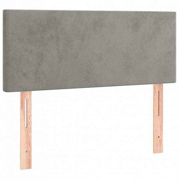 vidaXL Čelo postele světle šedé 80 x 5 x 78/88 cm samet