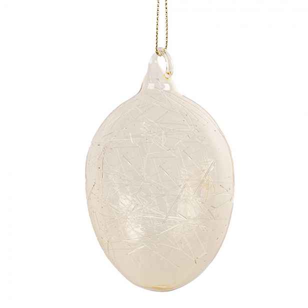 Žluté závěsné skleněné vajíčko Egg - Ø 6*10 cm  Clayre & Eef