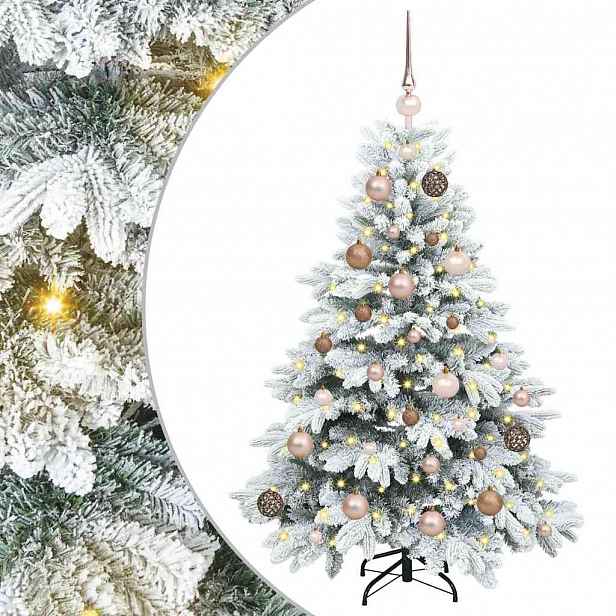 vidaXL Umělý vánoční stromeček s 150 LED diodami Bílá 120 cm PE a PVC