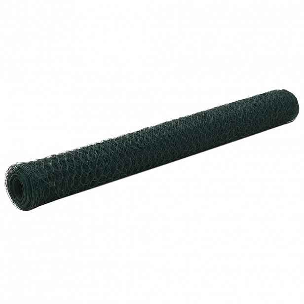 vidaXL Pletivo ke kurníku ocel PVC vrstva 25 x 1,2 m zelené