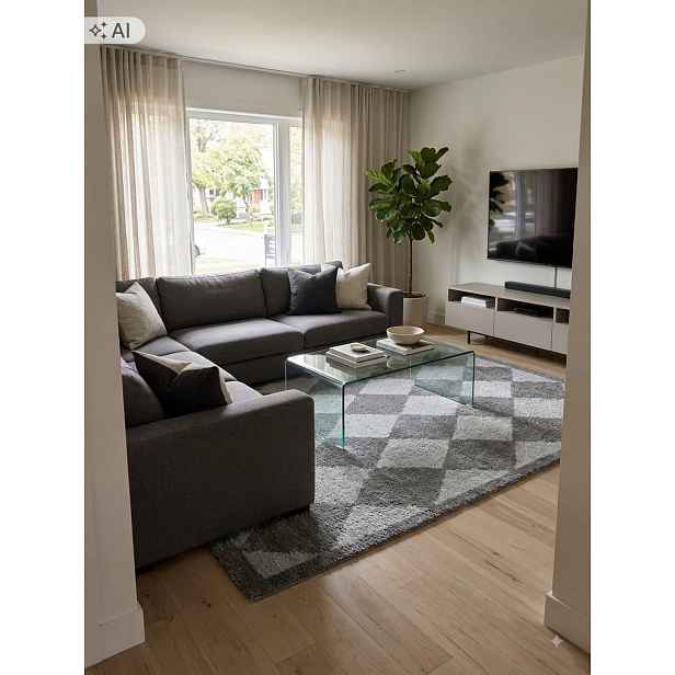 Koberec do obývacího pokoje 160 x 230 cm, vícebarevný, měkký vlas, plyšový