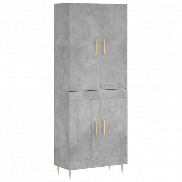 vidaXL Skříň highboard betonově šedá 69,5x34x180 cm kompozitní dřevo