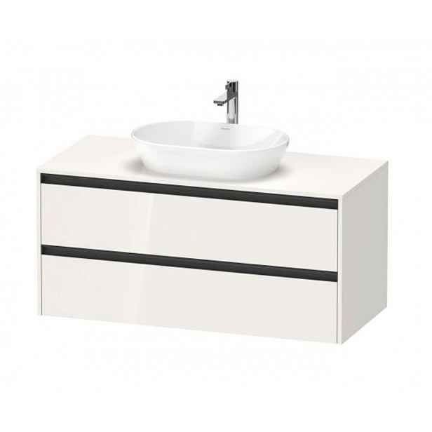 Duravit Ketho.2 - Umyvadlová skříňka s výřezem 57x120x55 cm, 2 zásuvky, lesklá bílá K24897022220000