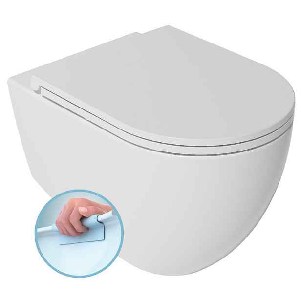 Isvea INFINITY závěsná WC mísa, Rimless, 36,5x53cm, bílá