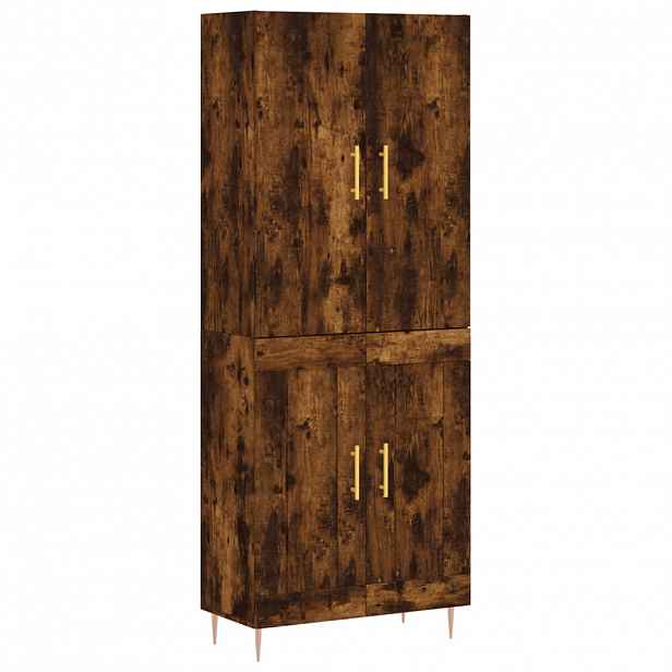 vidaXL Skříň highboard kouřový dub 69,5 x 34 x 180 cm kompozitní dřevo