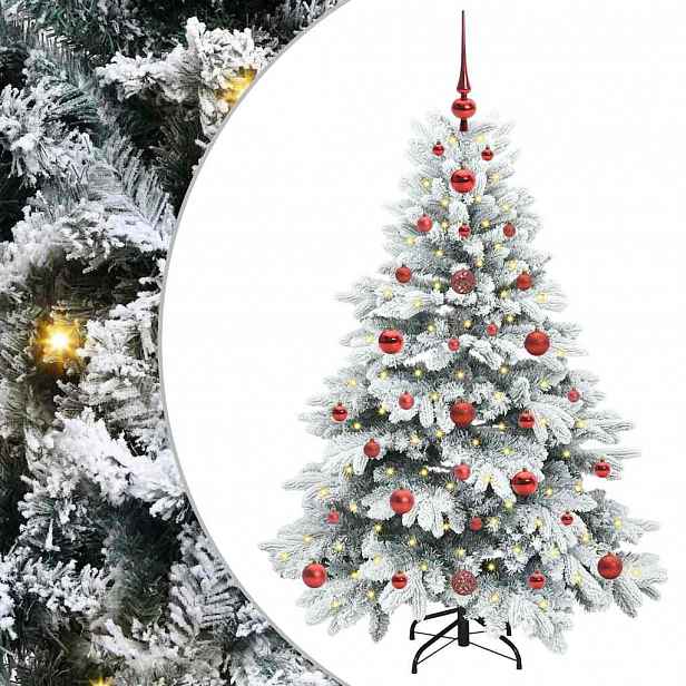 vidaXL Umělý vánoční stromeček s 150 LED diodami Bílá 120 cm PE a PVC