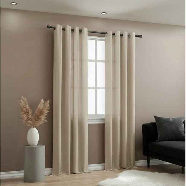 Dekorační závěs EASY TOP cappuccino s kroužky 140x250 cm