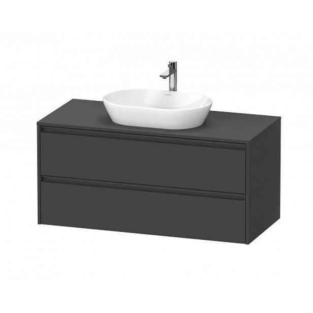 Duravit Ketho.2 - Umyvadlová skříňka s výřezem 57x120x55 cm, 2 zásuvky, grafit mat K24897049490000