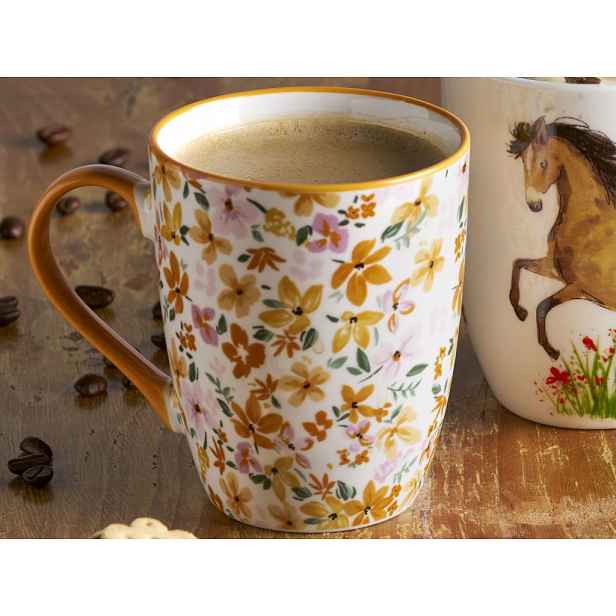 Hrnek Akvarelové květiny, 340 ml