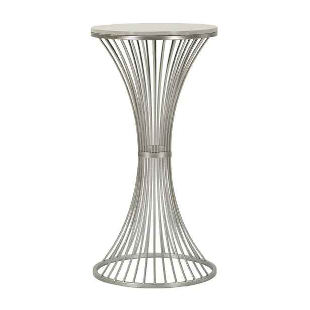 Mauro Ferretti Odkládací stolek Funnel 40 cm stříbrný/mramor