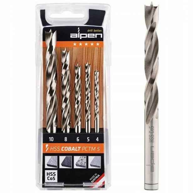 Sada Vrtáků Do Dřeva 4-10 MM 5 Ks Hss Cobalt Alpen Pctm