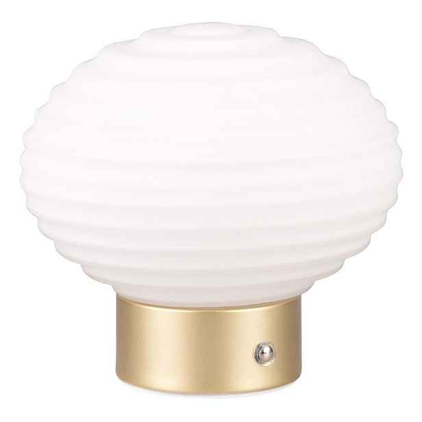 Stmívatelná LED stolní lampa v bílé a zlaté barvě se skleněným stínidlem (výška 14,5 cm) Earl – Reality