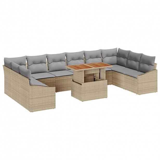 vidaXL Sada zahradních pohovek 11 ks Beige a šedá