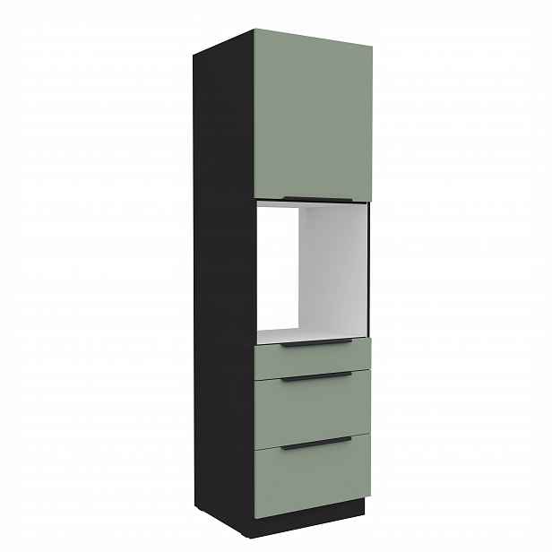 Vysoká skříňka pro vestavnou troubu Aria 60 DPS-210 3S 1F - Premium Box Barva korpusu: Černá, Barva dvířek: SA - Aquamarine AFM