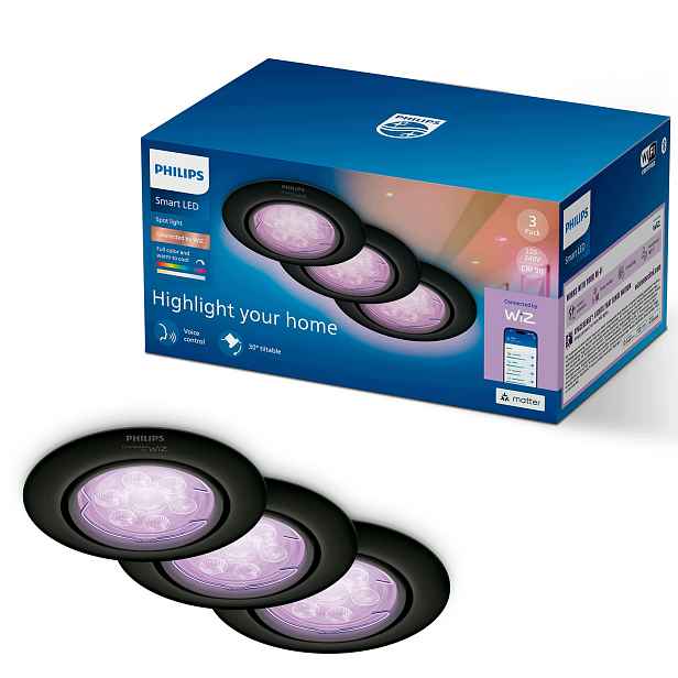 Led podomítkové svítidlo 5W GU10 Rgb Philips Smart WiFi Aplikace WiZ 3 ks
