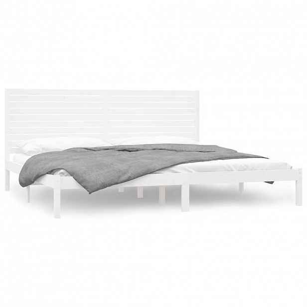 vidaXL Rám postele bílý masivní dřevo 200 x 200 cm