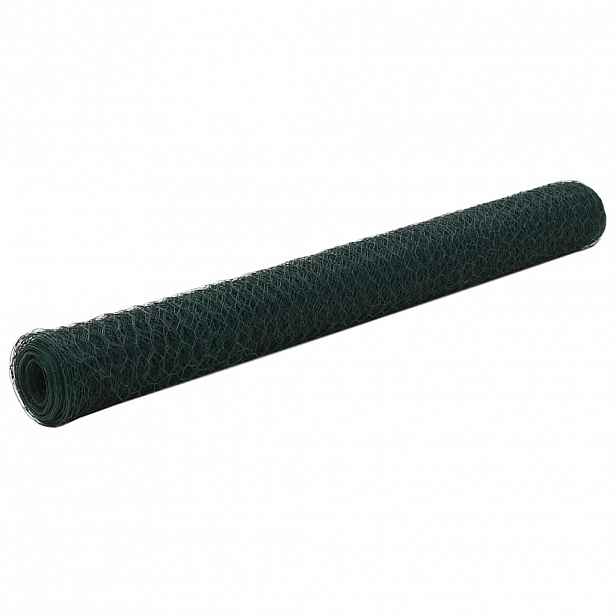 vidaXL Pletivo ke kurníku ocel PVC vrstva 25 x 1,2 m zelené