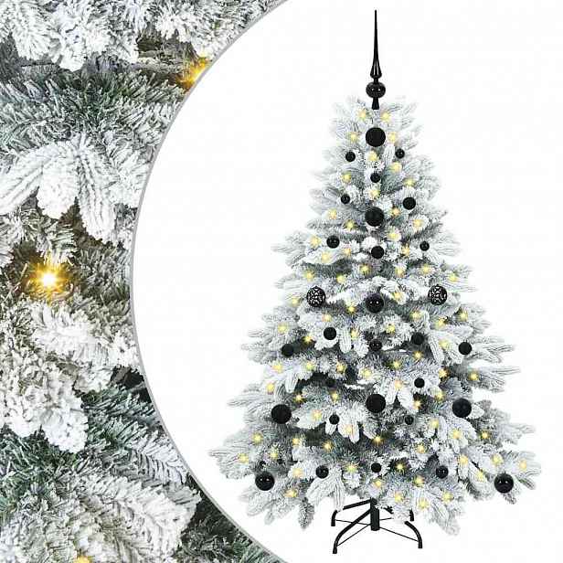 vidaXL Umělý vánoční stromeček s 150 LED diodami Bílá 120 cm PE a PVC