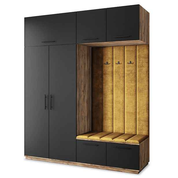 MASSENO MODERNÍ PŘEDSÍŇOVÁ SESTAVA REMA, 200/240/60 cm, dub Lefkas