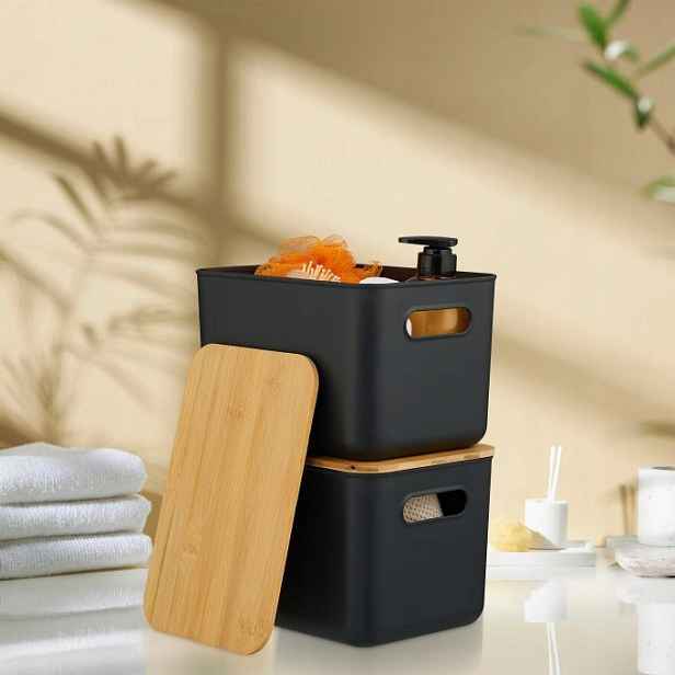 Sada 2 krabiček s bambusovým víkem relaxdays r385