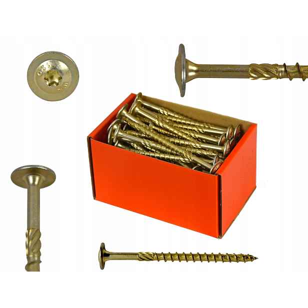 Tesařské Vruty 8,0x240 mm Torx Šrouby do dřeva talířové 8x240 50 Ks