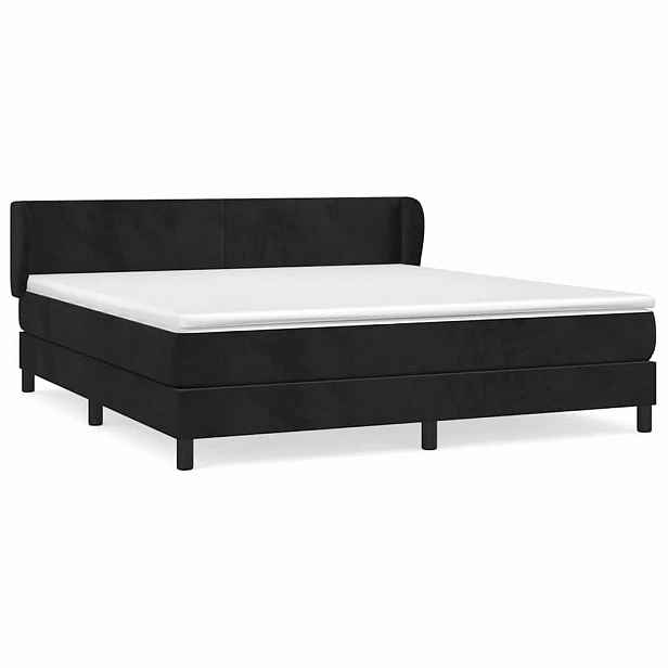 vidaXL Box spring postel s matrací černá 160x200 cm samet