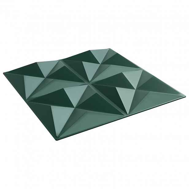 vidaXL Nástěnné panely 48 ks 50 x 50 cm Origami zelená XPS pěna