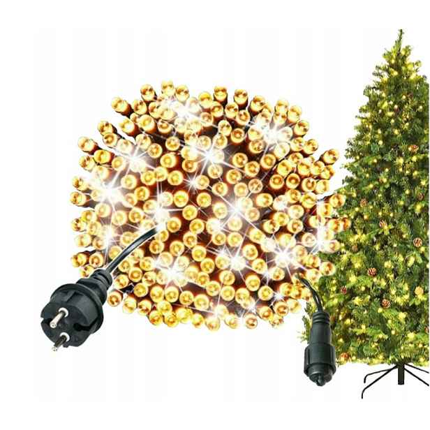 Vánoční Osvětlení Na Stromeček 500 Led Bílá Teplá Venkovní Flash