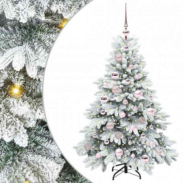 vidaXL Umělý vánoční stromeček s 150 LED diodami Bílá 120 cm PE a PVC